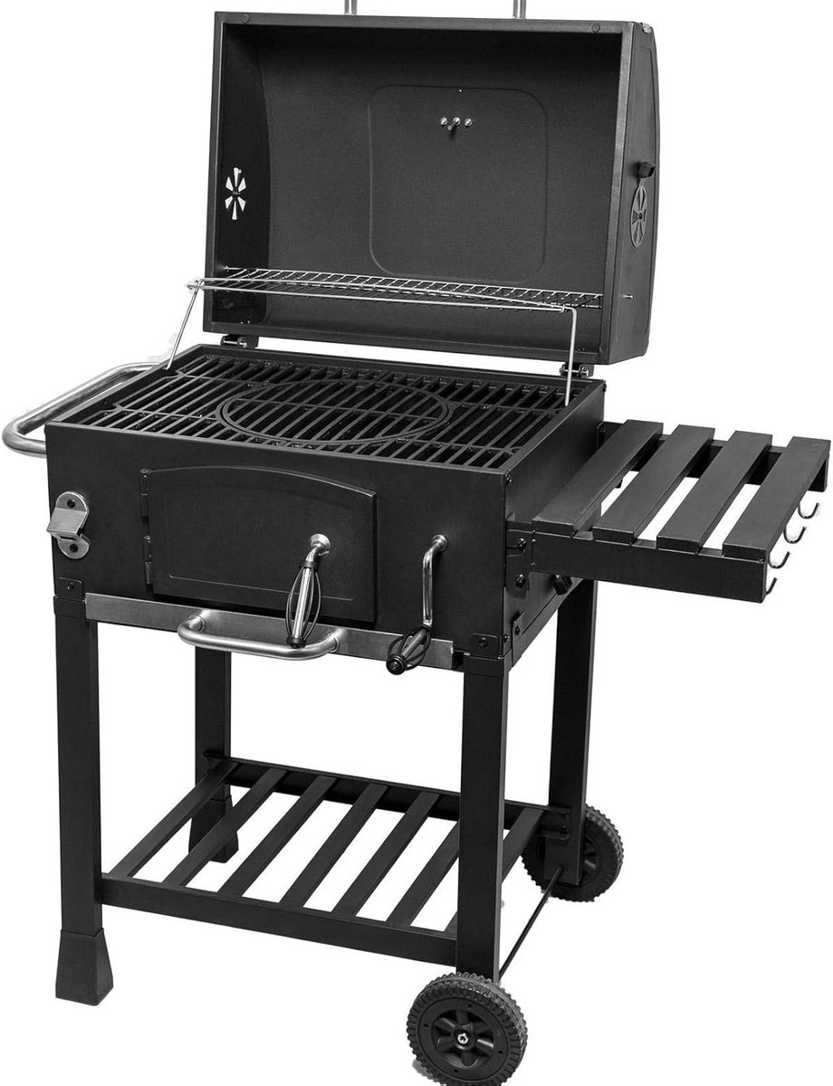 Grote Houtskoolbarbecue met Verstelbare Grillhoogte en Thermometer