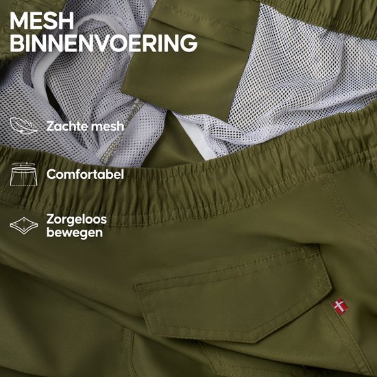 DANISH ENDURANCE Maillot de Bain Homme - Avec Poches - Léger - Séchage Rapide - 100% Recyclé - Taille L