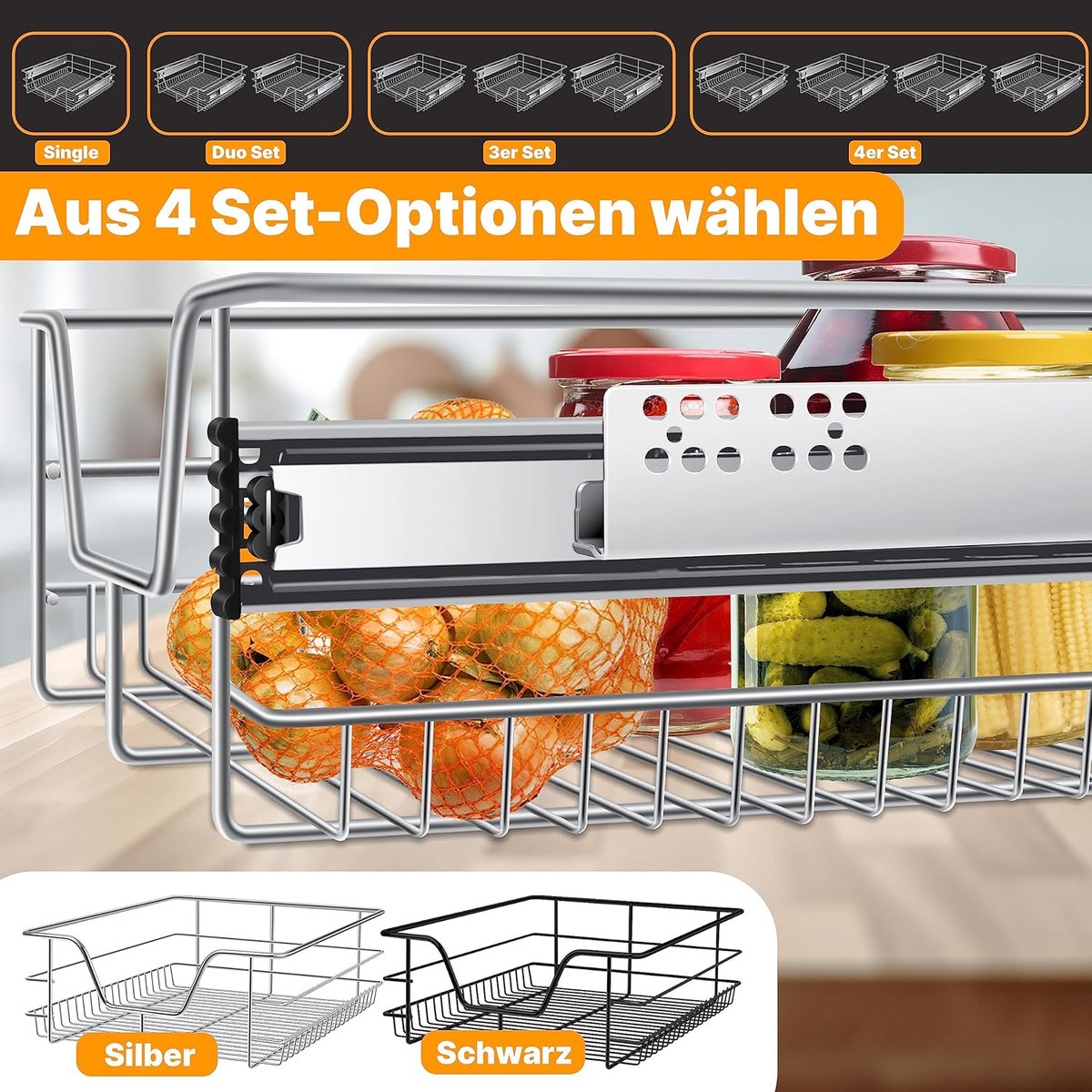 Uittrekbare Keukenkast Lade - Volledig Uittrekbare Korf voor Orde in Keuken en Kast — cadeau in Cadeau-ideeën - foto 4