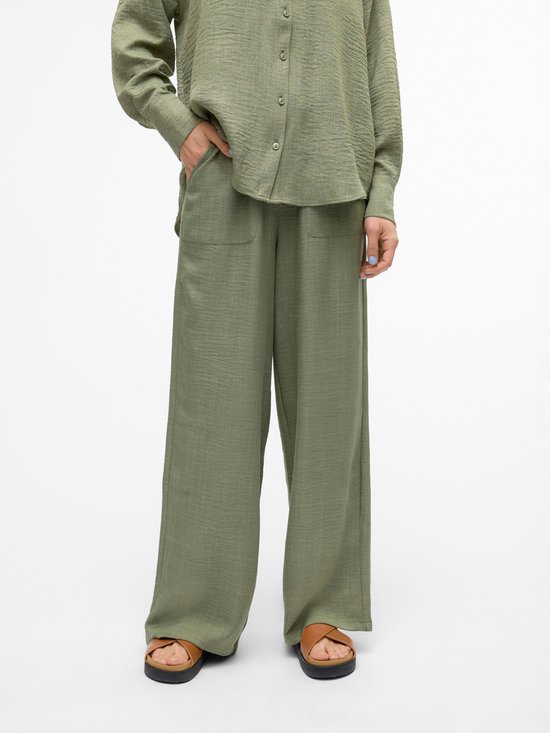 Pantalon Vero Moda Vmmelaney Hw Loose Pant Wvn Ga Noos 10316385 Couronne de laurier/mélange Taille femme - XS