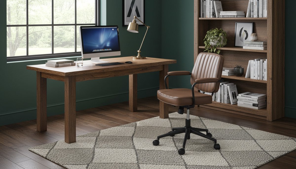 Bureaustoel Casa Velluto Berne Vintage – Retro Bureaustoel Bruin Kunstleer – Ergonomische Draaistoel met Kantelfunctie en Verstelbare Hoogte – Comfortabele Kantoorstoel voor Thuiswerk, Bureau en Werkplek thumbnail 4