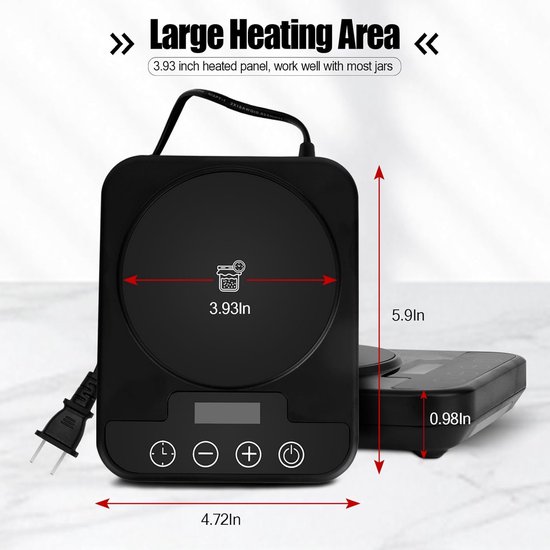 Warmhoudmat - Fermentatieverwarmer - Zuurdesem - Zuurdesem starter mat - Temperatuurregelbereik 21-43°C - Nauwkeurigheid 0.5°C - Timerfunctie 0-24 uur - Intelligent geheugen - Zwart — afbeelding 2