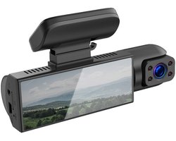 Deze dashcam beschikt over dubbele opname aan de voor- en achterkant, een Full HD-resolutie van 1080p, nachtzicht, 24-uurs parkeerbewaking, loopopname, bewegingsdetectie, een groothoeklens en is een accessoire voor autobeveiliging.