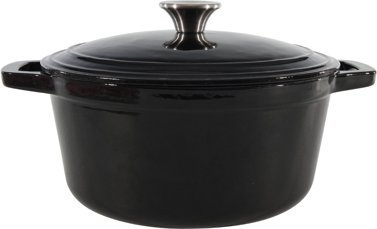 Braadpan Ø 24 cm zwart gietijzer 4,5 liter