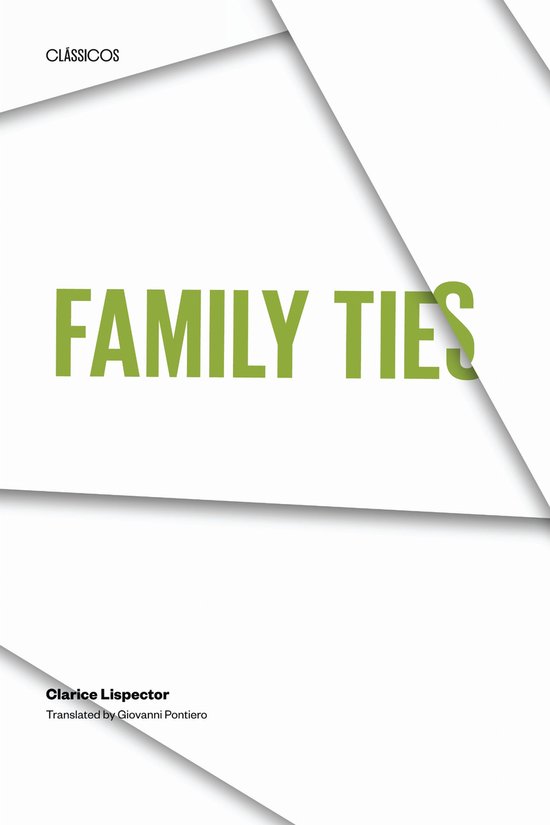 Boekcover met de tekst "FAMILY TIES" in groen, met "CLÁSSICOS" in het hoekje.