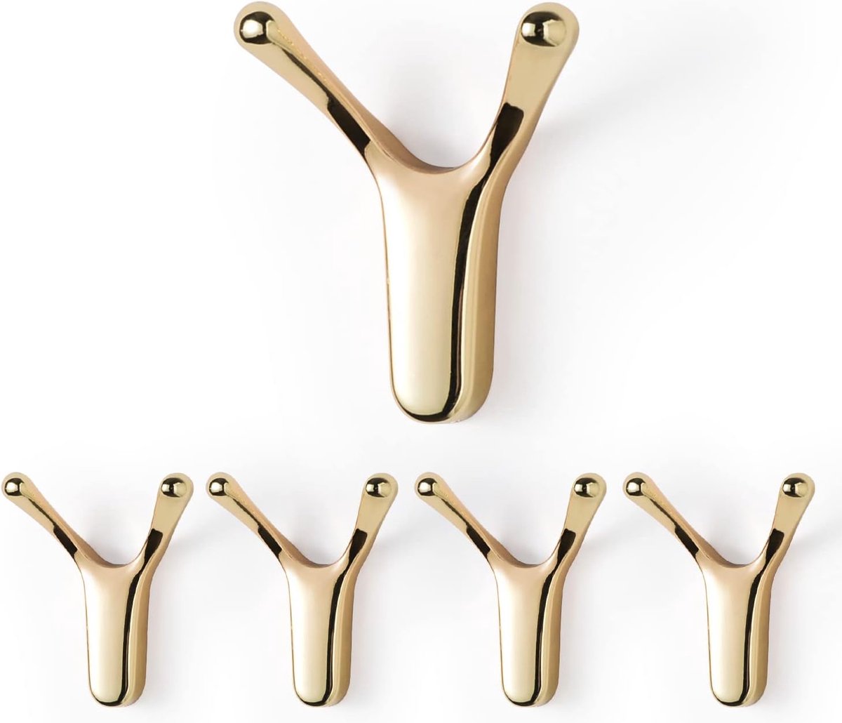 Set van 5 Luxe Gouden Handdoekhaken voor Badkamer en Keuken