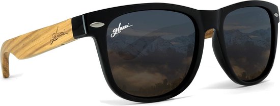 Houten Polarized Zonnebril UV400 met Echt Houten Pootjes en Kurk Etui — afbeelding 4