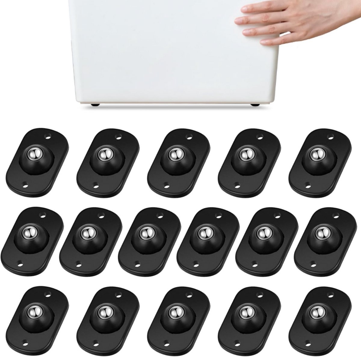 Zelfklevende Zwenkwieltjes (360°) - Mini-Wielen voor Opslagdozen, Keukengerei en Kleine Apparaten