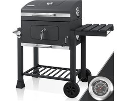 HOB Houtskool BBQ - Barbecue op wielen - Kolen Barbecue - Barbecue Houtskool - Houtskoolbarbecue - Grill Trolley- Thermometer
