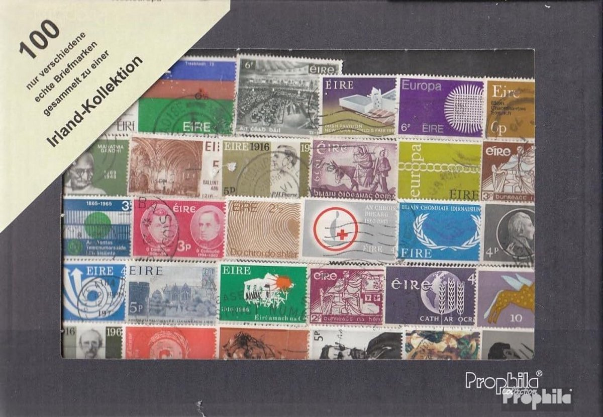 100 Verschillende Postzegels Ierland Collectie
