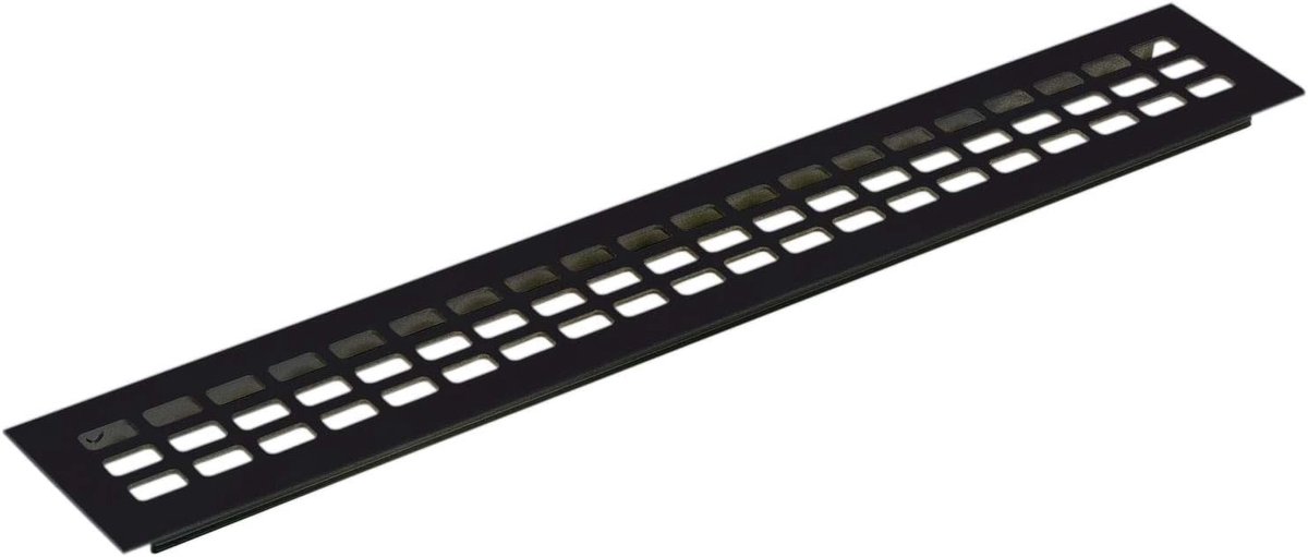 Ventilatierooster 600x100mm Zwart Aluminium Inbouw - Voor Koelkast, Kast en Deur