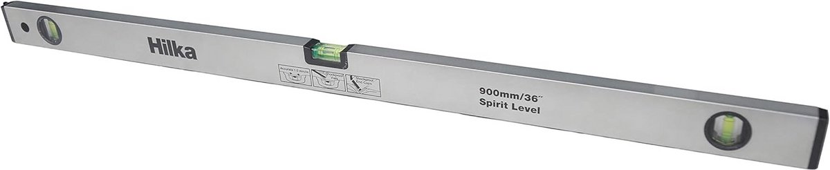Grote waterpas 900mm aluminium met drie libellen