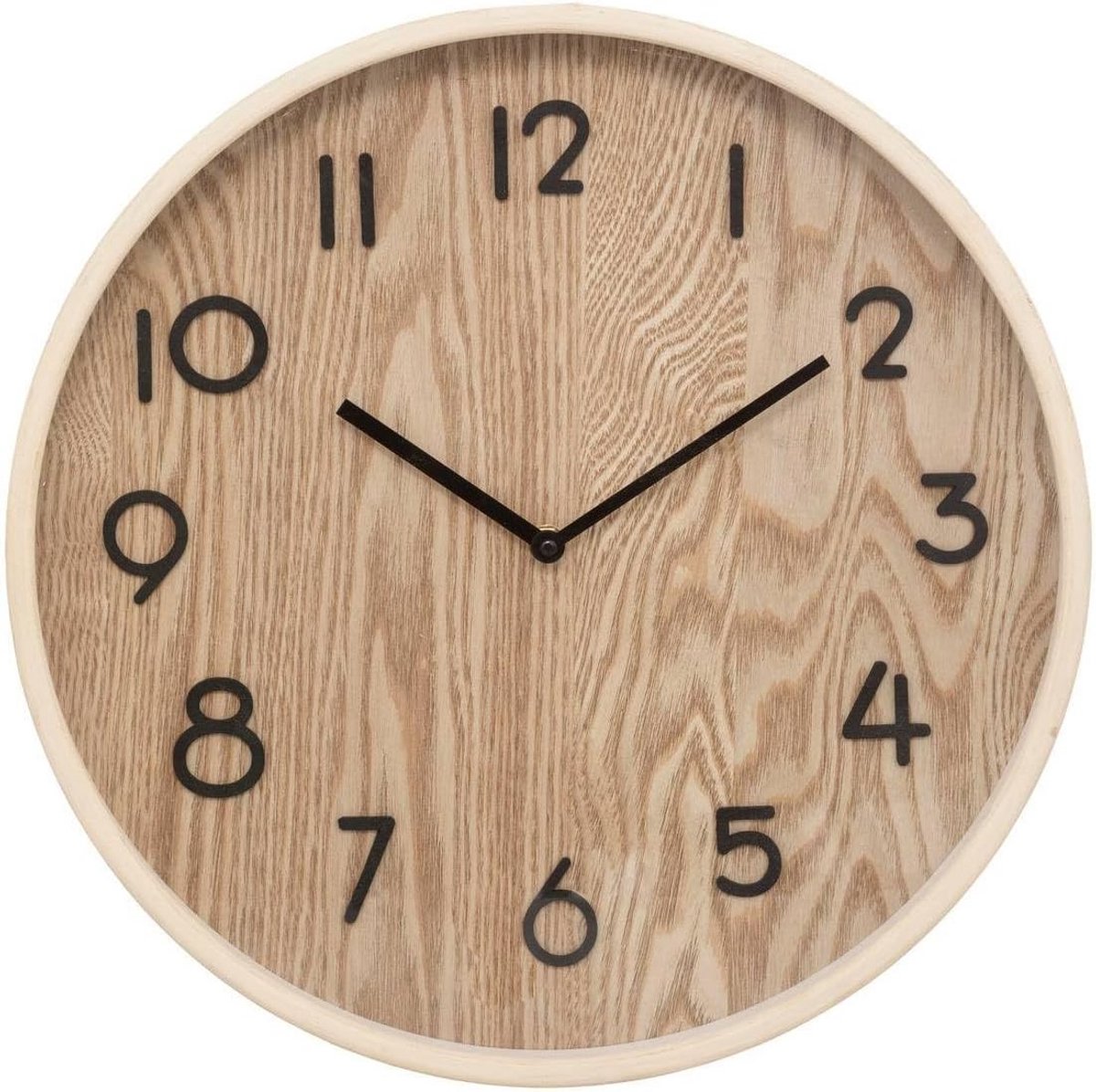 Ronde Houten Wandklok voor Woonkamer en Keuken - Stil Mechanisme