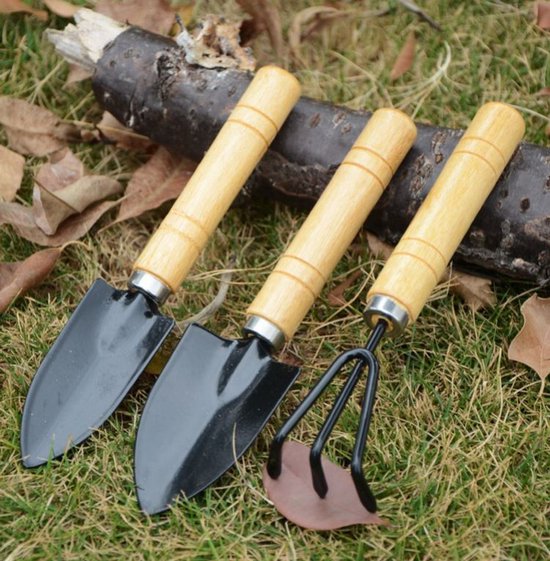 3-delige set, gereedschap voor het planten van bloemen, het kweken van groenten en tuinieren, tuinaccessoires, grondschep, gereedschap voor het planten van potbloemen, kleine schep driedelige set — afbeelding 3