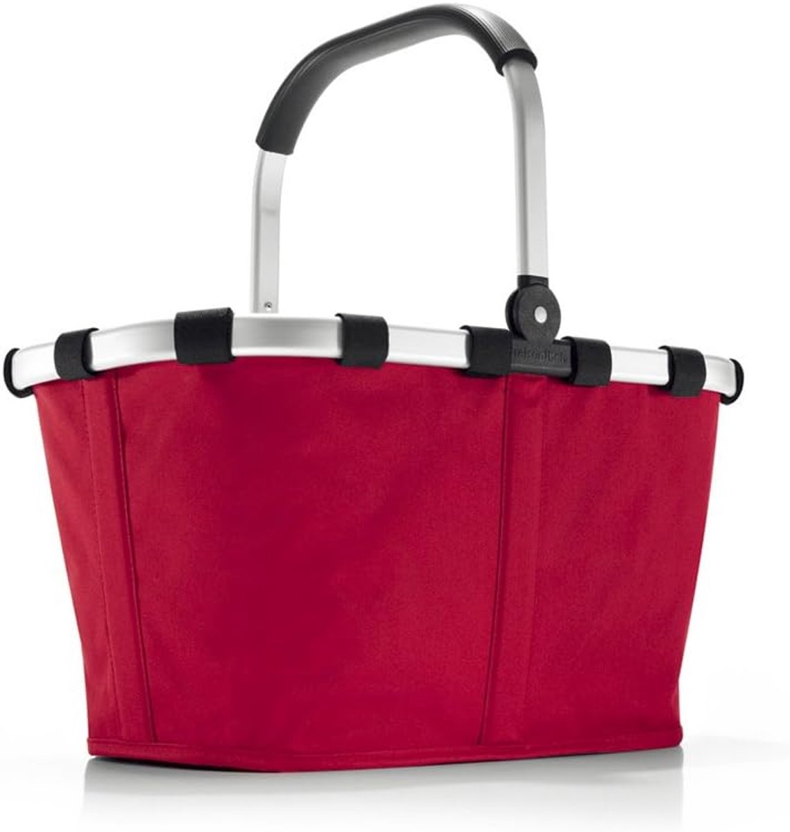 Opvouwbare boodschappentas met aluminium frame en rood design