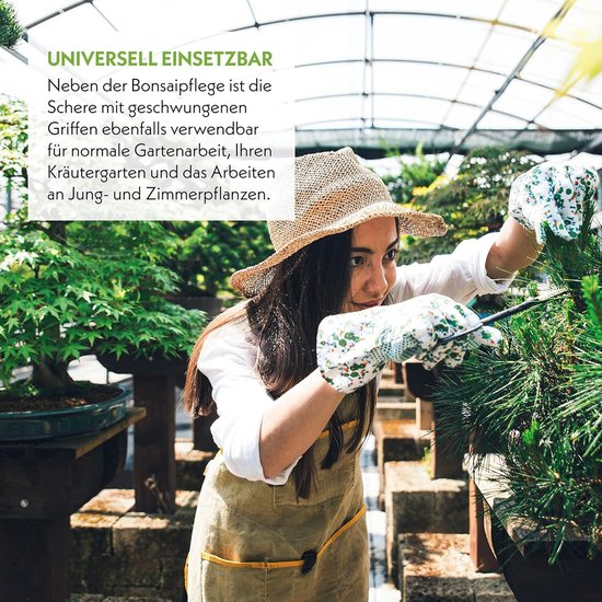 Scherpe bonsai-schaar van staal - traditioneel bonsai-gereedschap voor een professionele bonsai-kweek - ideaal voor knopen, bladeren en takken van BrightLiving — afbeelding 3