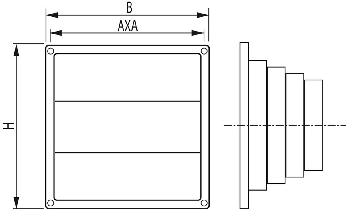 Vent.Wasemkaprooster 1717 Bruin Weckx 165X165 Mm.