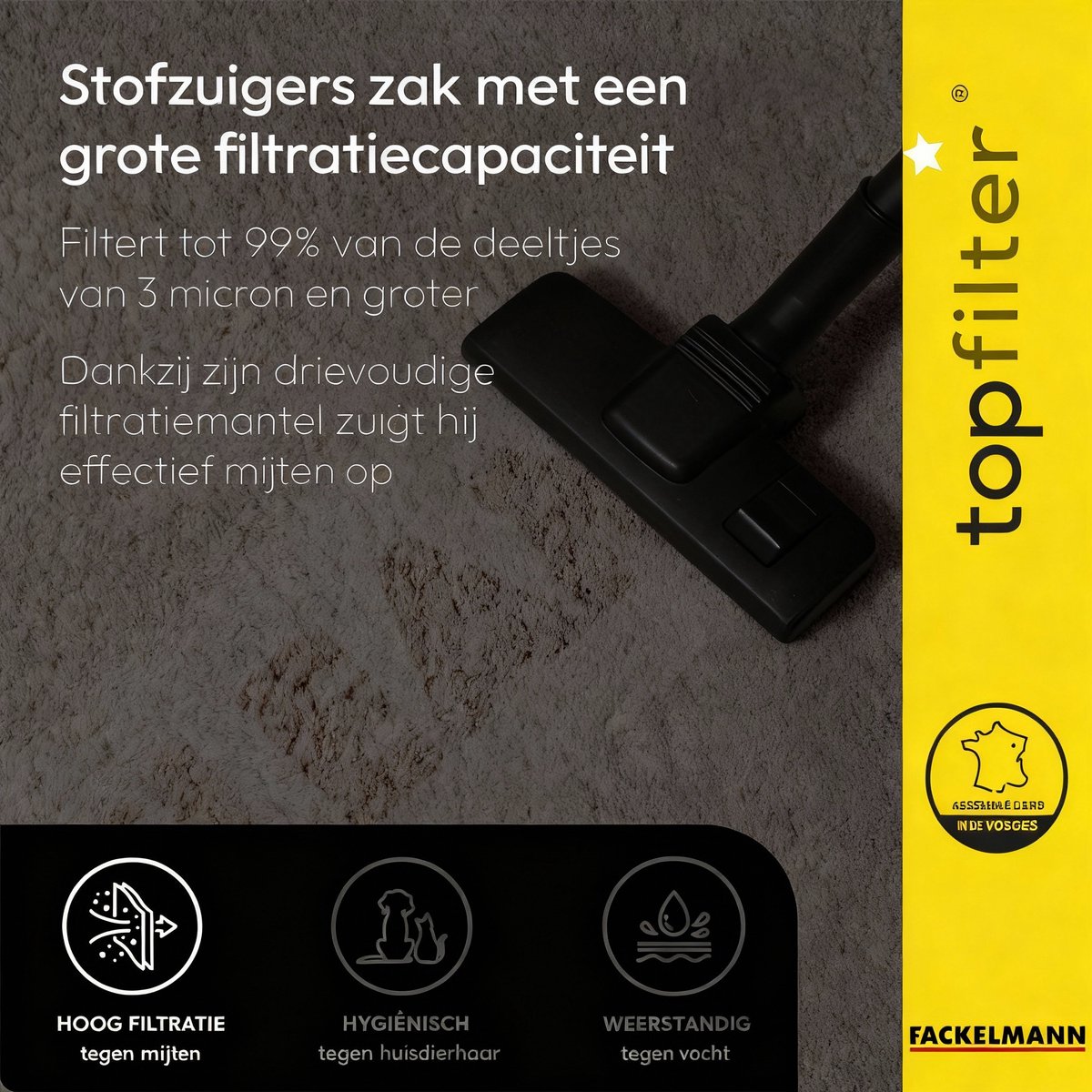 Set van 4 stofzuigerzakken Rowenta TopFilter Premium