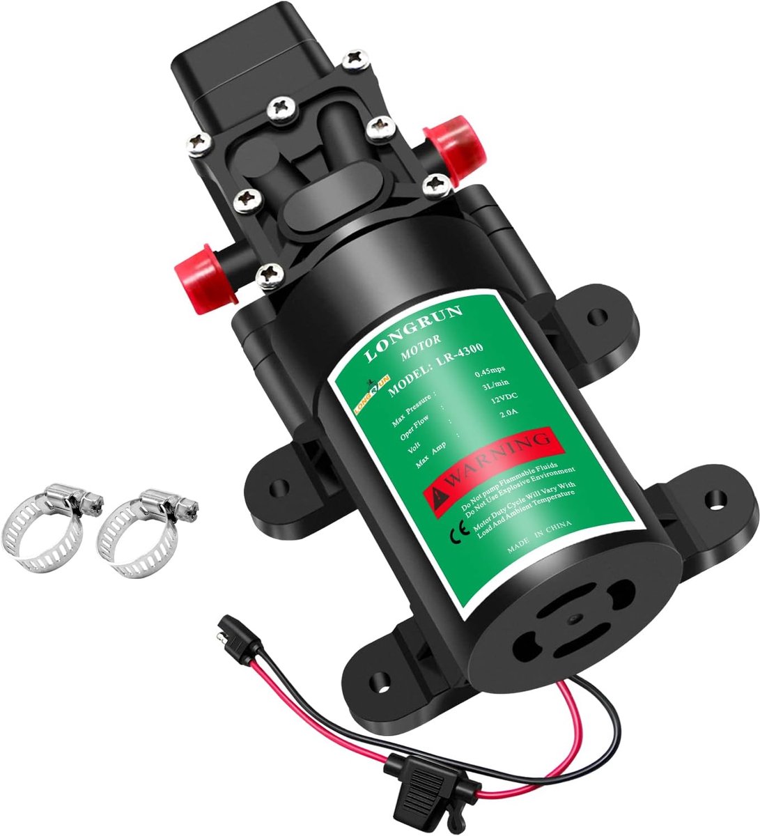 12V Zelfaanzuigende Membraan Waterpomp met Instelbare Druk voor Tuin en Camper