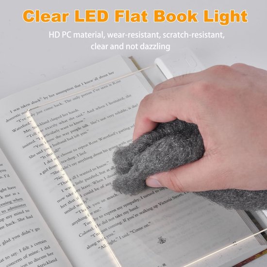 Leeslampje - Boeklampje voor in Bed - Timerfunctie - Oplaadbaar Leeslampje - Leeslampje voor boek - Draadloos USB Oplaadbaar Leeslampje - Transparant paneel - Boeklamp Oplaadbaar - Leeslamp Bed - 3 Kleuren Licht - Wit van Merkloos — afbeelding 5