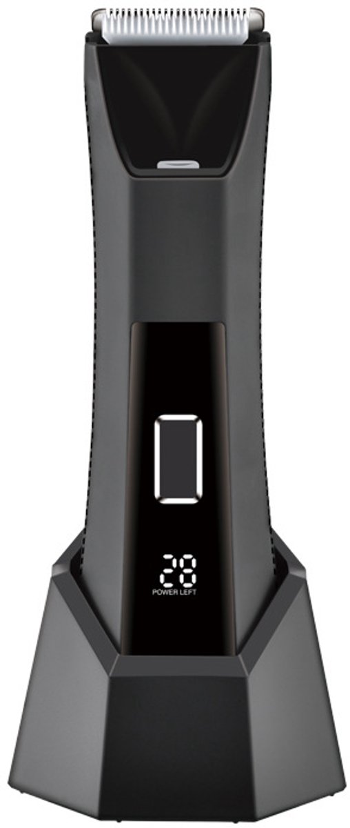 2-in-1 elektrische haartrimmer voor mannen met digitaal LCD-display, waterdicht en oplaadbaar via USB-C.