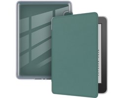 Beschermhoes geschikt voor Kindle Paperwhite KPW6 (7 inch), ultradunne transparante zachte achterkant, met automatische slaap-/wekfunctie - groen