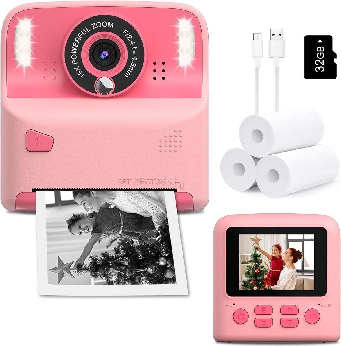 Kindercamera met Directprint - Zwart-Wit Foto's voor Jongens en Meisjes