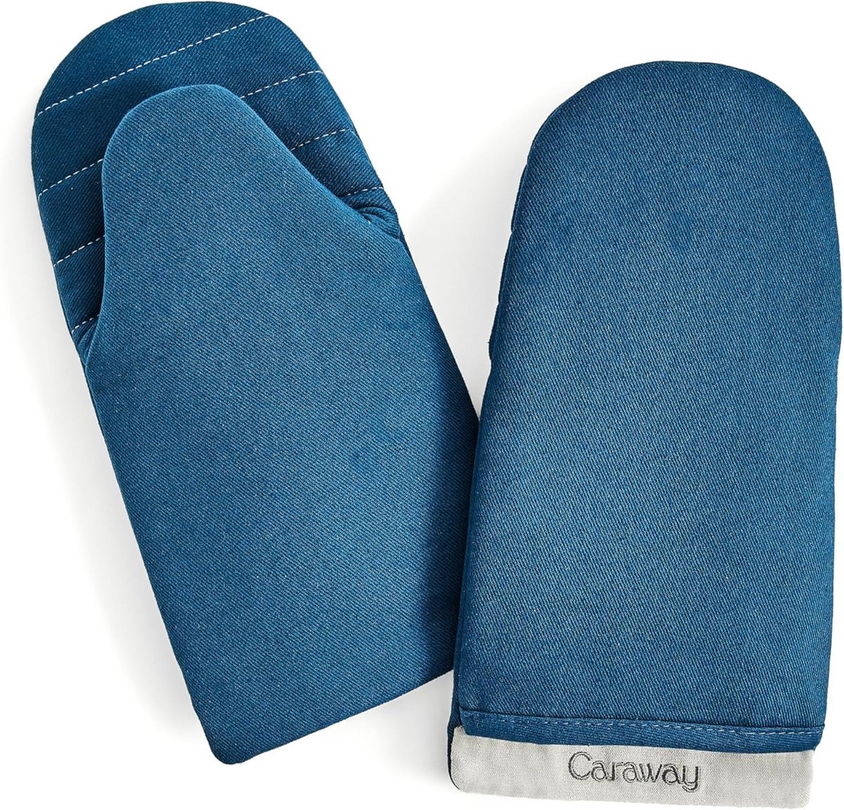 Dubbele Ovenwanten van Biologisch Katoen - Hittebestendig Keukengerei Set van 2 - Navy Blauw