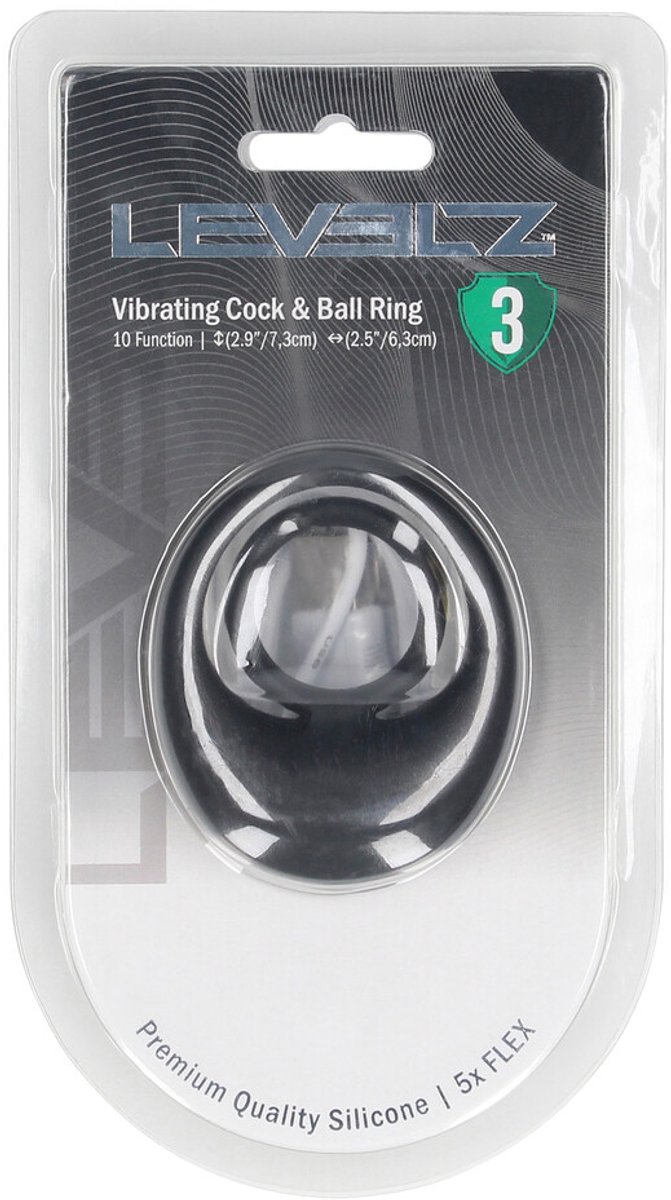 Vibrating Liquid Silicone Cock and Ball Ring - Black