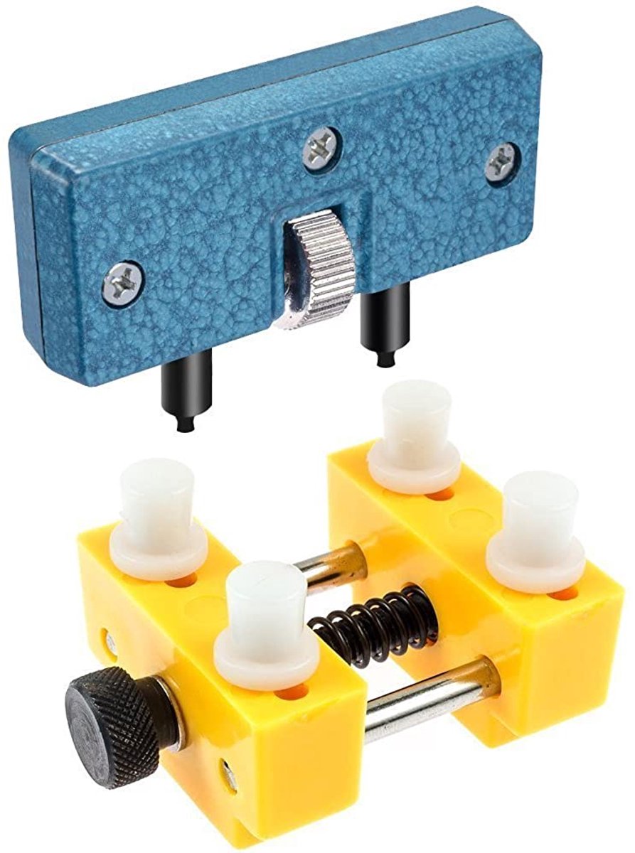 Horlogekast opener - Horlogeherstelgereedschap - Verstelbare pinhouder voor schroefkasten - 1 stuk - Zwart