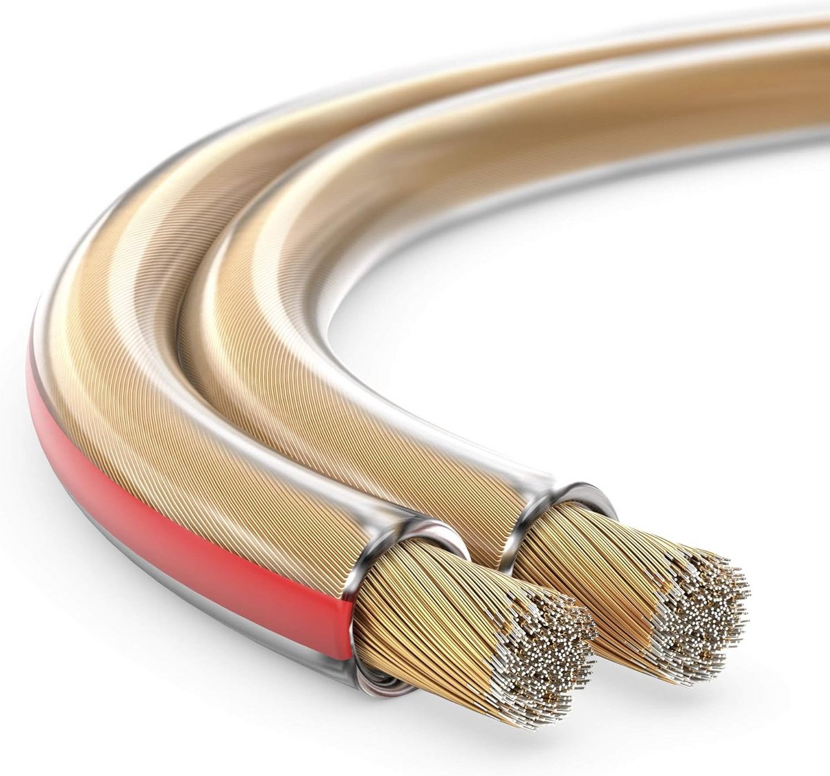 Dubbele luidsprekerkabel 2x1,50mm² audiokabel 30 meter transparant
