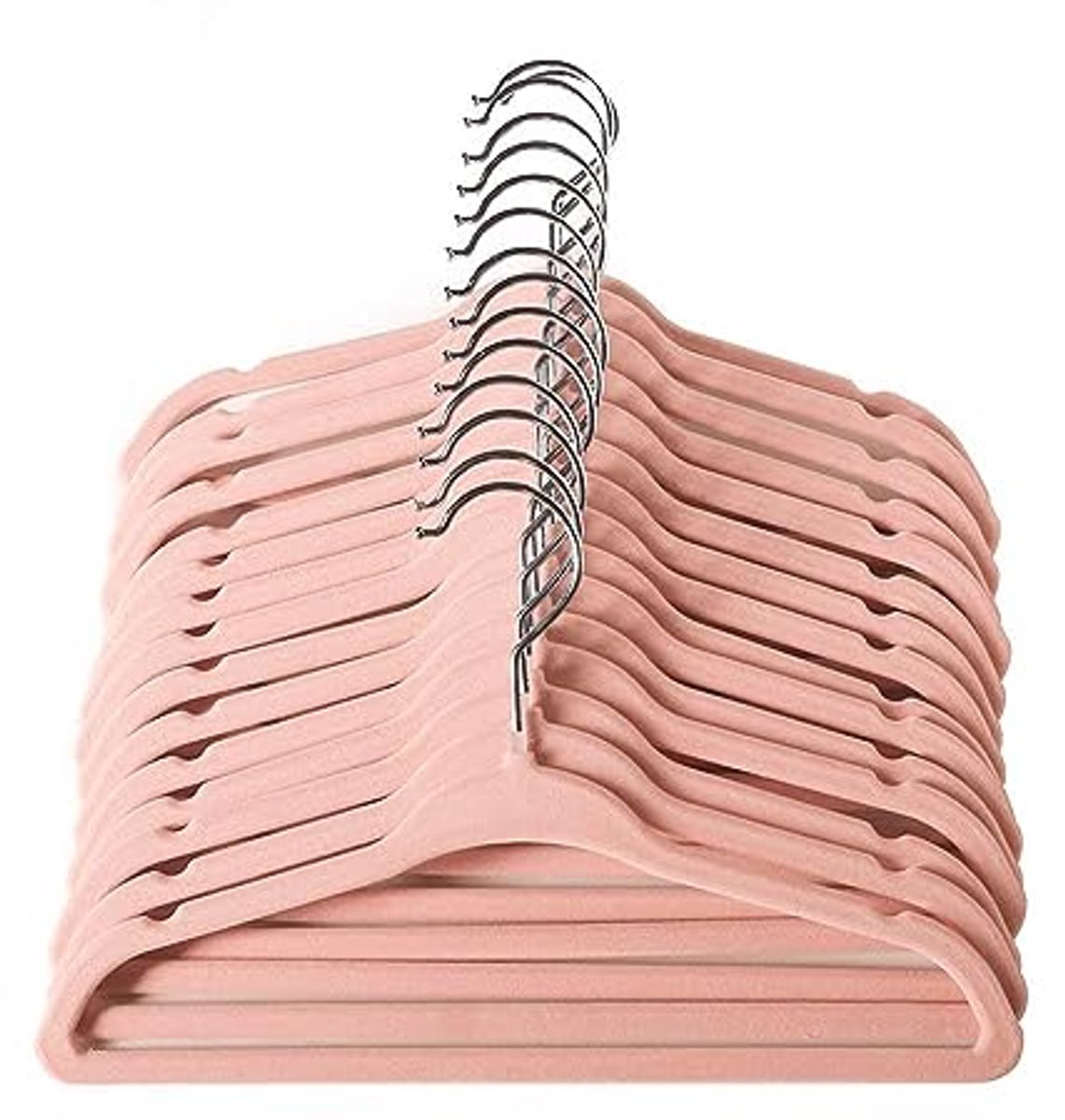 Ultiluxe® Kinder Kledinghangers Velvet - 15 Stuks - Kinder Kleerhangers - Kasthangers voor Kinderen - 28 cm - Kledinghanger Velours - Antislip - 360° Draaibaar - Roze