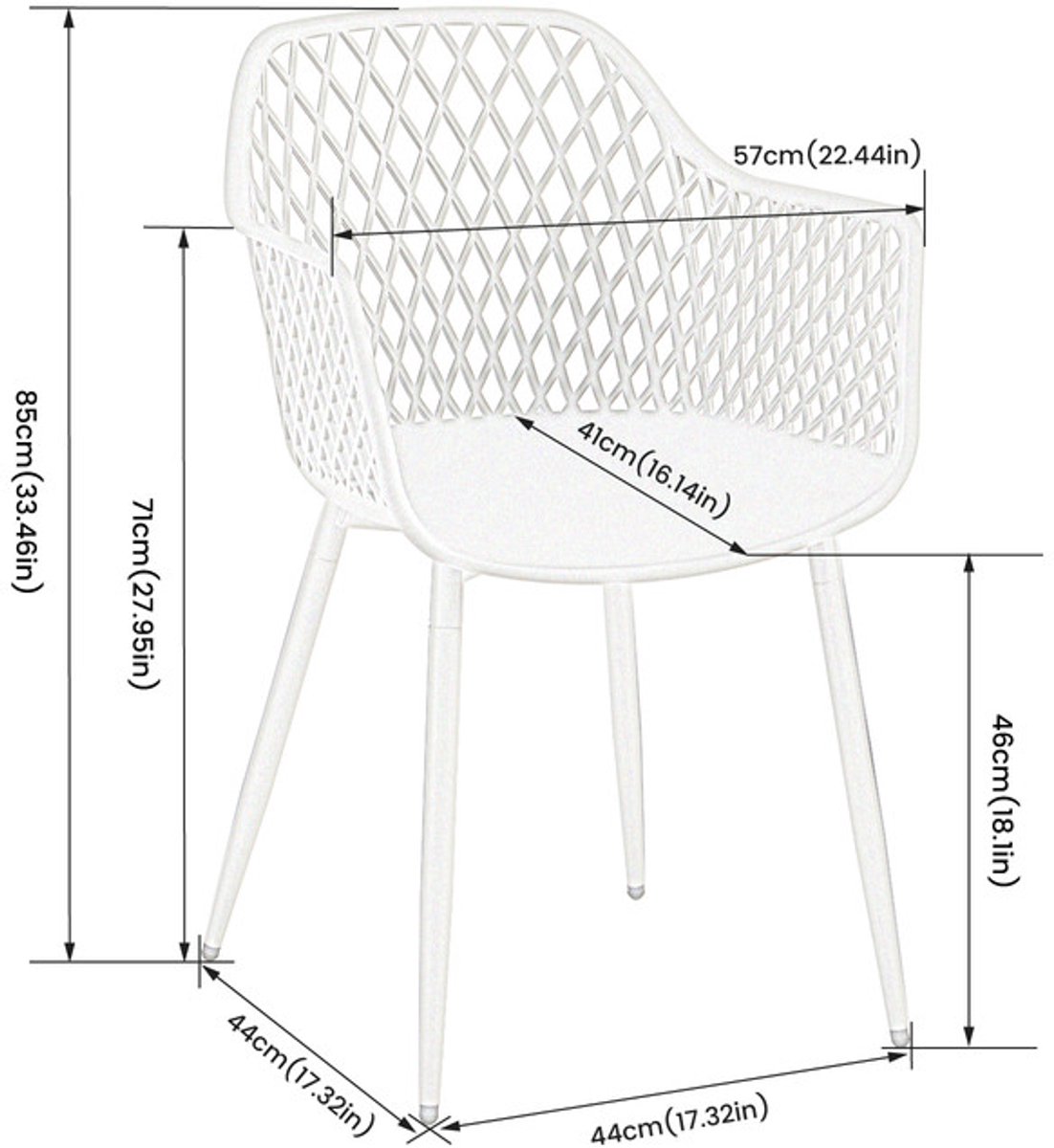 EGGREE set van 6 grijze tuinstoelen met armleuningen thumbnail 5