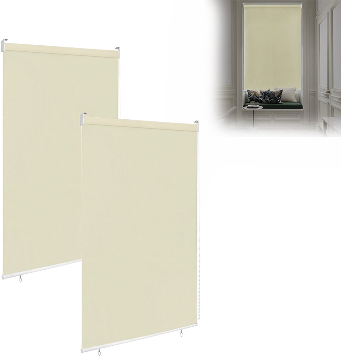 Aufun Verticale zonwering - 2 stuks - 180x240 cm - Beige - Inkijkbescherming - Voor balkons, terrassen en tuinen