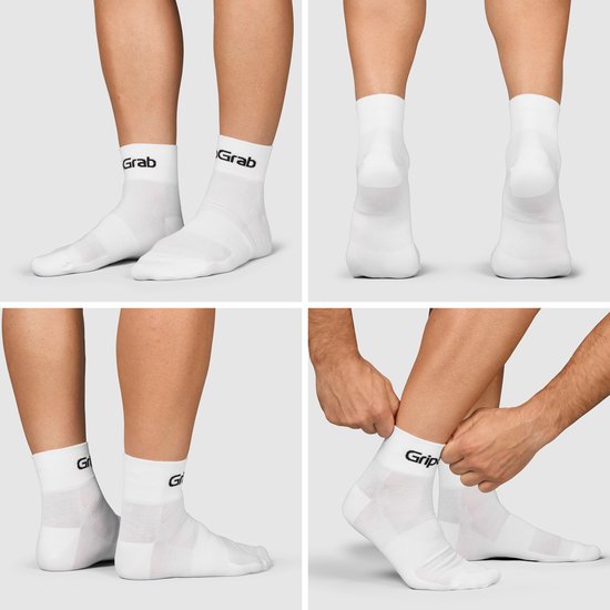 GripGrab - RIDE Low Cut Zomer Fietssokken 3 Paar Korte Coolmax Sokken - Unisex - Wit van Gripgrab — afbeelding 3
