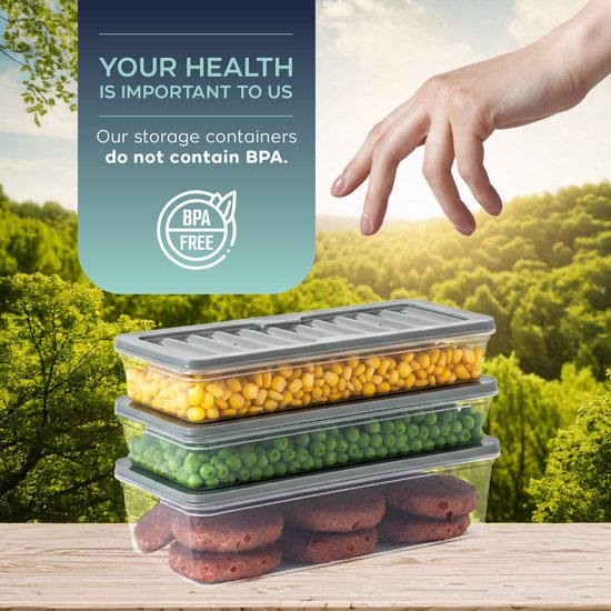 Soft Chef Fresh Box 24 pièces 600 ml – Bacs de Préparation de Repas et Congélateur Empilables avec Couvercle Grijs – Sans BPA, Résistant au Micro-ondes et au Lave-vaisselle