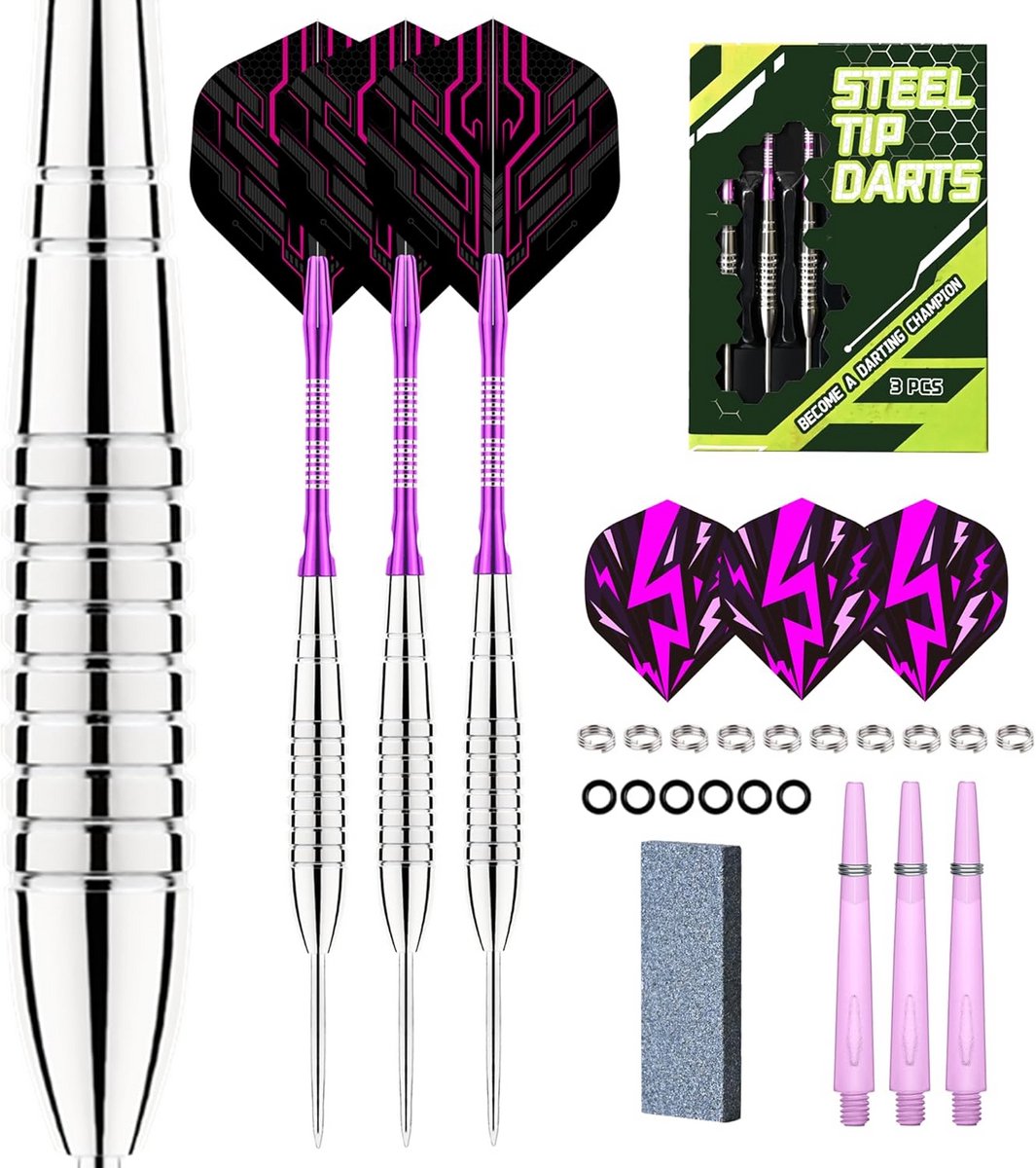 Professionele Steeltip Darts Set (22g) - Inclusief Koffer en Volledige Set Reserveonderdelen