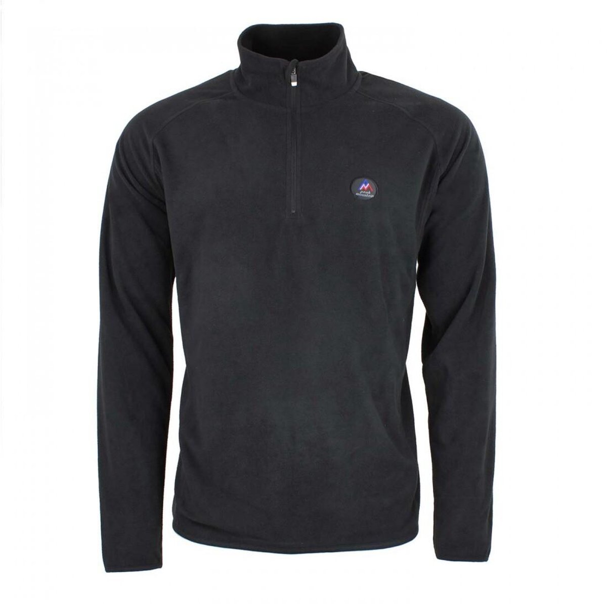 fleece met 1/2 rits en capuchon Peak Mountain Zwart