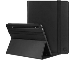Rosso Element Book Case Hoes Geschikt voor Samsung Galaxy Tab S10 Ultra / S9 Ultra | Volledige bescherming | Elastische band | Sleep/Wake functie | Met Penhouder | Verstelbare standaard | Zwart