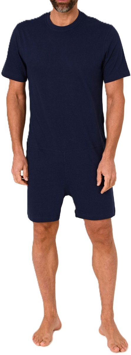 Voedingsoverall voor heren met korte mouwen, pyjama uit één stuk met been ritssluiting