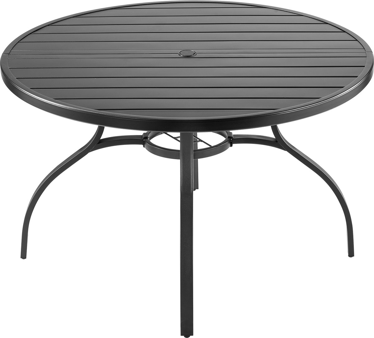 VEVOR Patiotafel Tuintafel Balkontafel, 120x72,5cm, Gemaakt van Koolstofstaal Ronde Eettafel voor Buiten Tuin Patio Tuin Veranda, Waterdicht, met 38mm Parasolgat, Draagvermogen 68kg, Zwart thumbnail 2