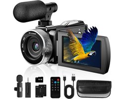 REN® Videorecorder - Videorecorder vhs - Vhs speler - Videocamera 4K 48MP foto/videorecorder 4K 60FPS - Zwart - 17cm x 12cm x 9cm