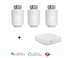 Slimme Radiatorknop | Radiatorknop | Wifi | App bediening | M30x1.5mm ventiel | Temperatuurregeling per kamer | Tuya Smart Life | Wit