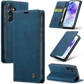 Casemania Hoesje Geschikt voor Samsung Galaxy A57 - Navy Blue - Dunne Portemonnee Book Case - Slim Wallet Case met Pasjeshouder
