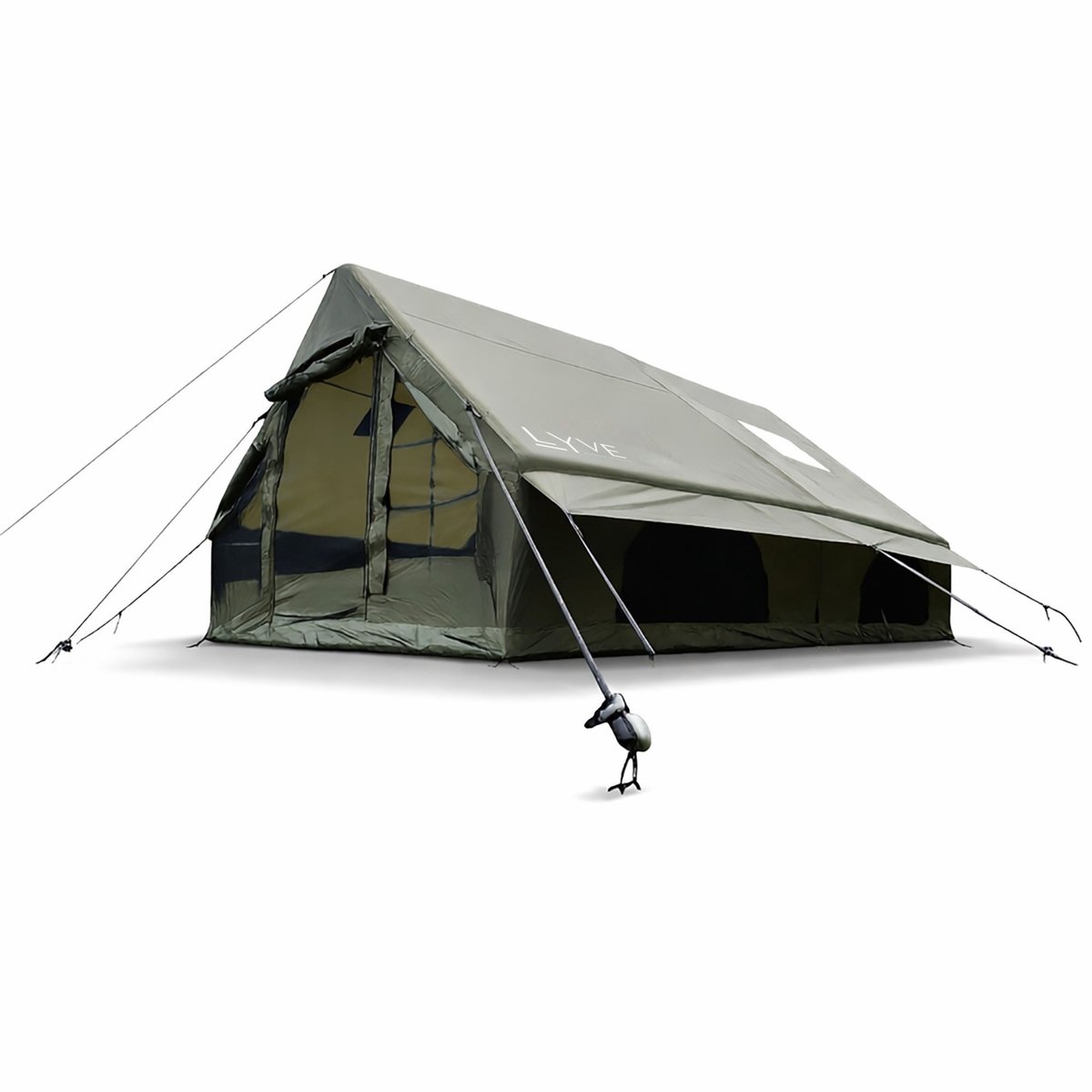 Lyve Opblaasbare Familietent - 8-Persoons - Air-Tent - XL Leefruimte - Verduisterend - 5000mm - Groen