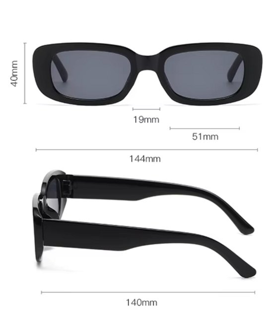 Rechthoekige Zonnebril Zwart Dames - Strak & Casual Design - Comfortabel - Breed Frame — afbeelding 3
