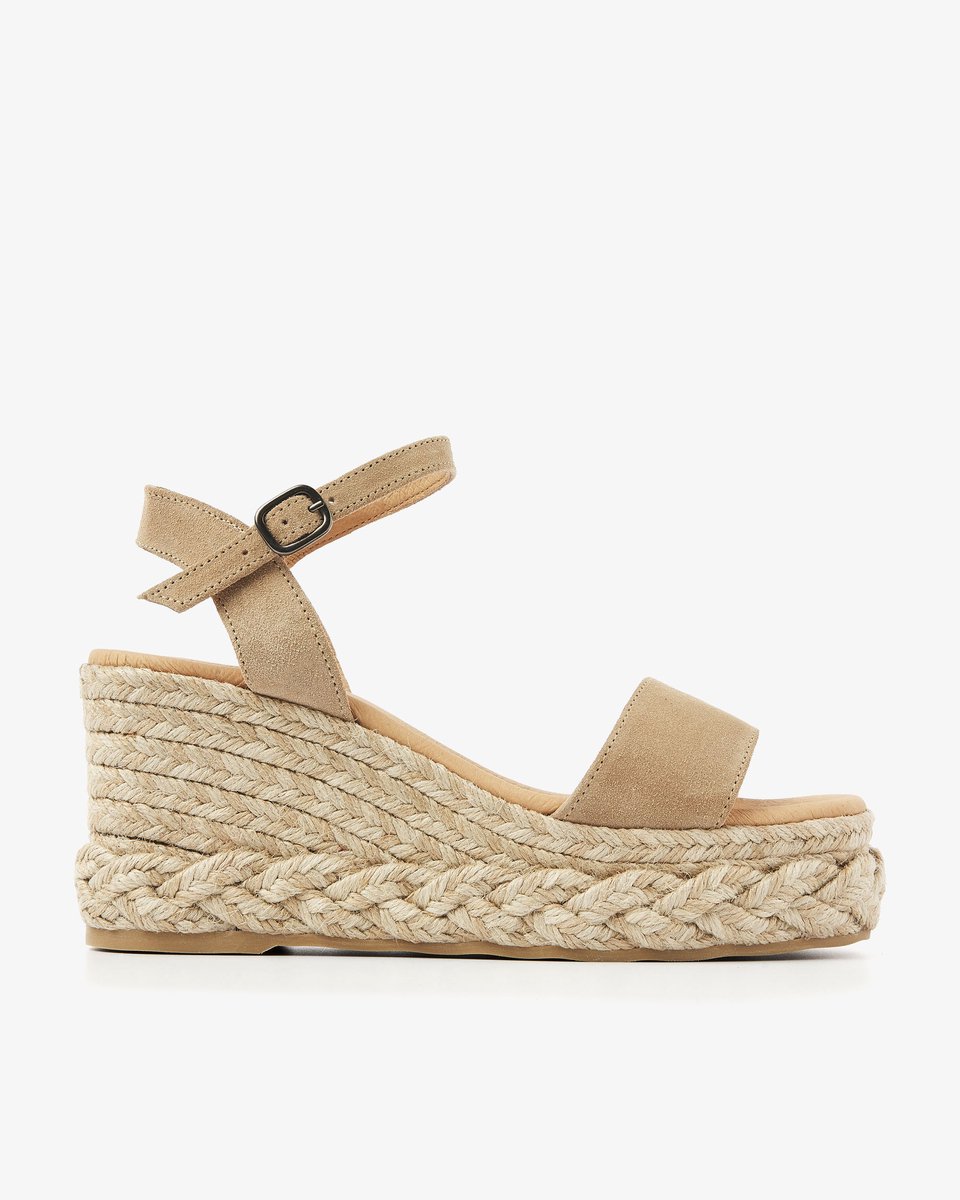 VIA VAI Capri Neva Espadrilles Dames - Suède - Beige - Maat 37