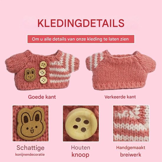 Poppenkleding Set - Mode Accessoires - Verkleedpret - Handgemaakt Breiwerk - 15-17cm Poppen - Stijl A — afbeelding 5