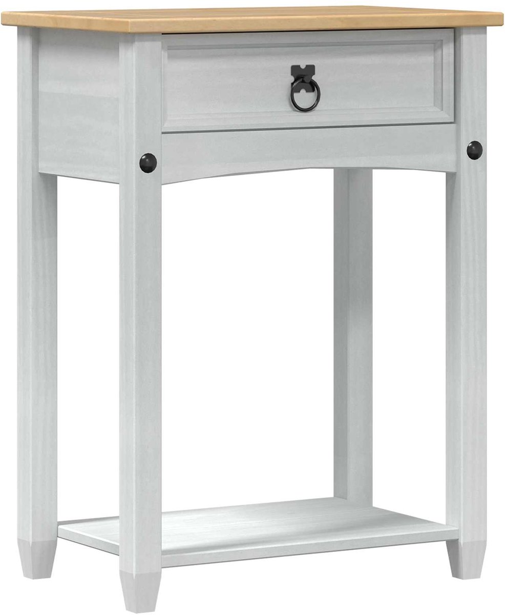 vidaXL Console - tafel - Wit - 55 - x - 35 - x - 73 - cm - Massief - grenenhout