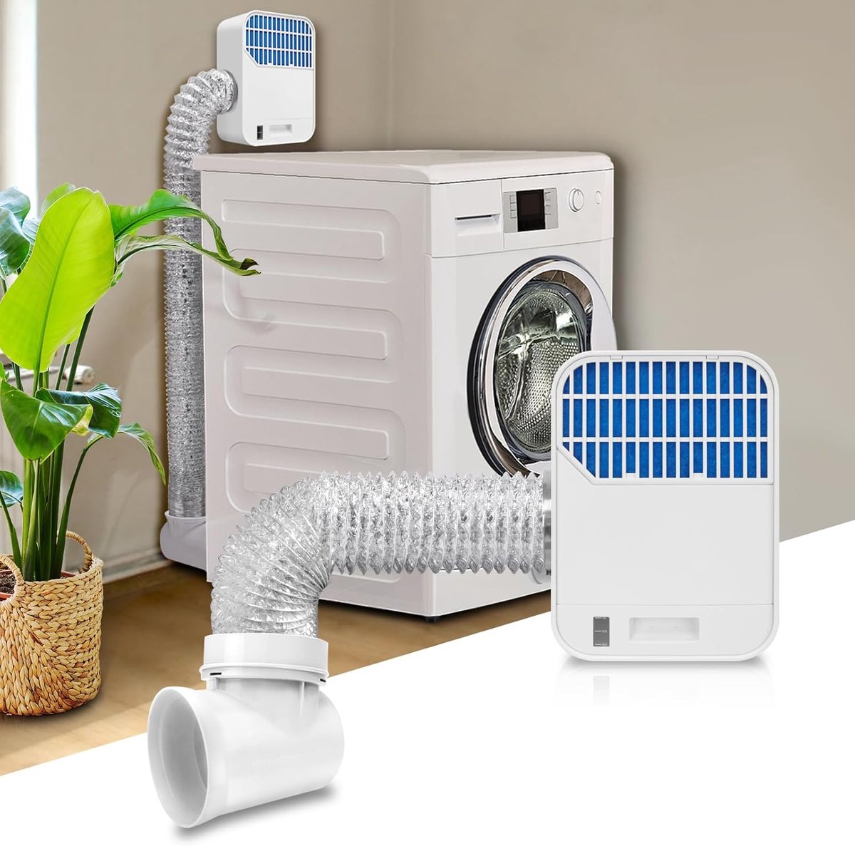 Ventilatieset Droger Ventilatiebox Kit Binnen Ventileren Verbeterde Pluisafvang 22 x 12 x 25 cm